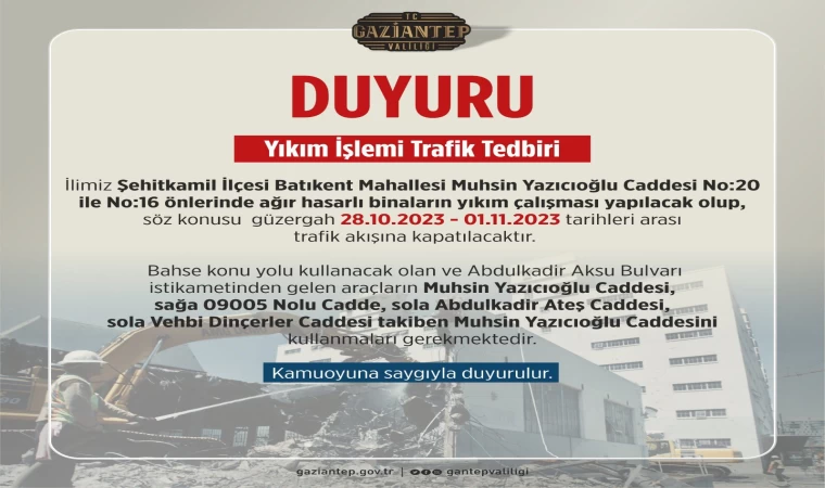 Gaziantep Valiliği'nden flaş açıklama