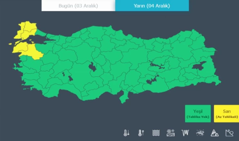 Yeni haftada Marmara’nın batısına ’sarı’ uyarı